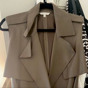 Brown Massimo Dutti leather vest